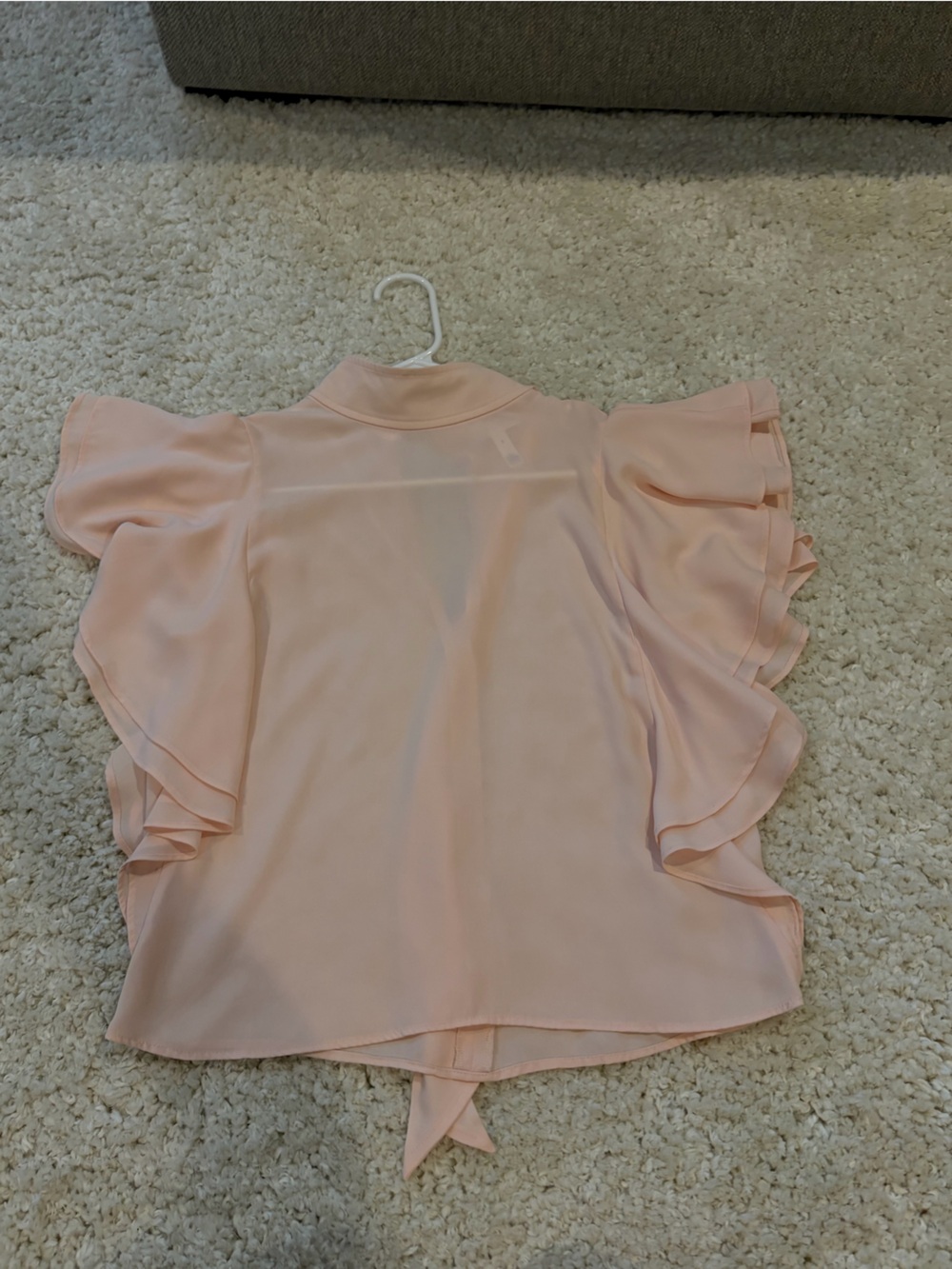 Women's Blush Pink Ruffle Sleeve Tank Top